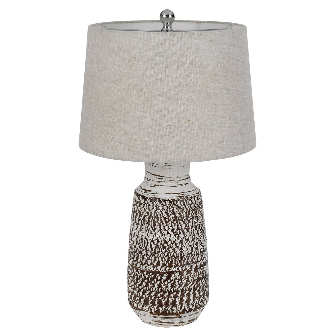 ##Antique Hardware## 150W 3 WAY SCOTTSBORO CERAMIC TABLE LAMP AND HARDBACK TAPER DRUM SOFT BURLAP SHADE (SOLD AS PAIRS)