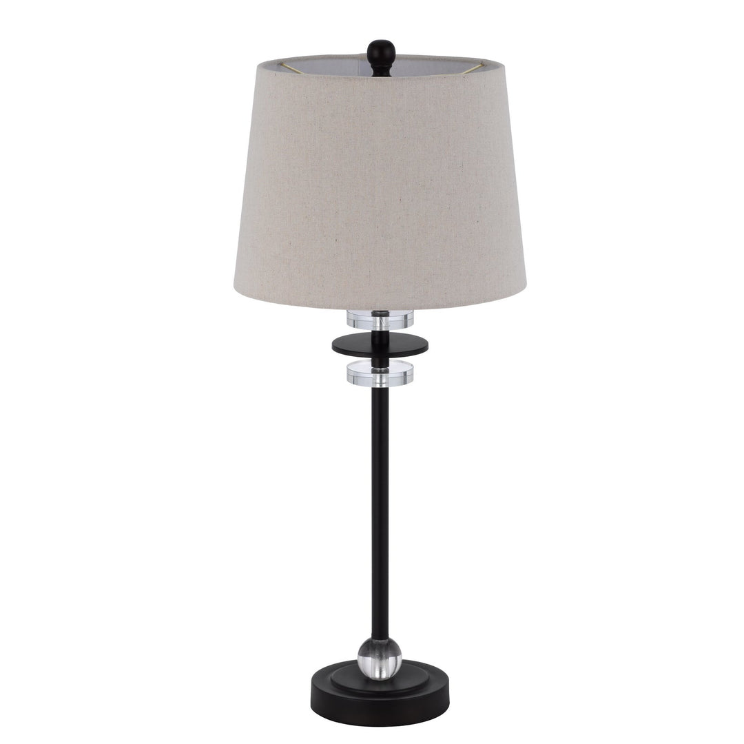 Antique Hardware 60W SITKA BUFFET LAMP WITH CRYSTAL ACCENT FONT AND HARDBACK TAPER DRUM FABRIC SHADE (SOLD AS PAIRS) Table Lamp