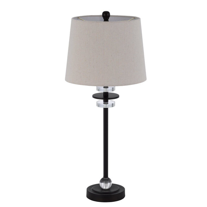 Antique Hardware 60W SITKA BUFFET LAMP WITH CRYSTAL ACCENT FONT AND HARDBACK TAPER DRUM FABRIC SHADE (SOLD AS PAIRS) Table Lamp