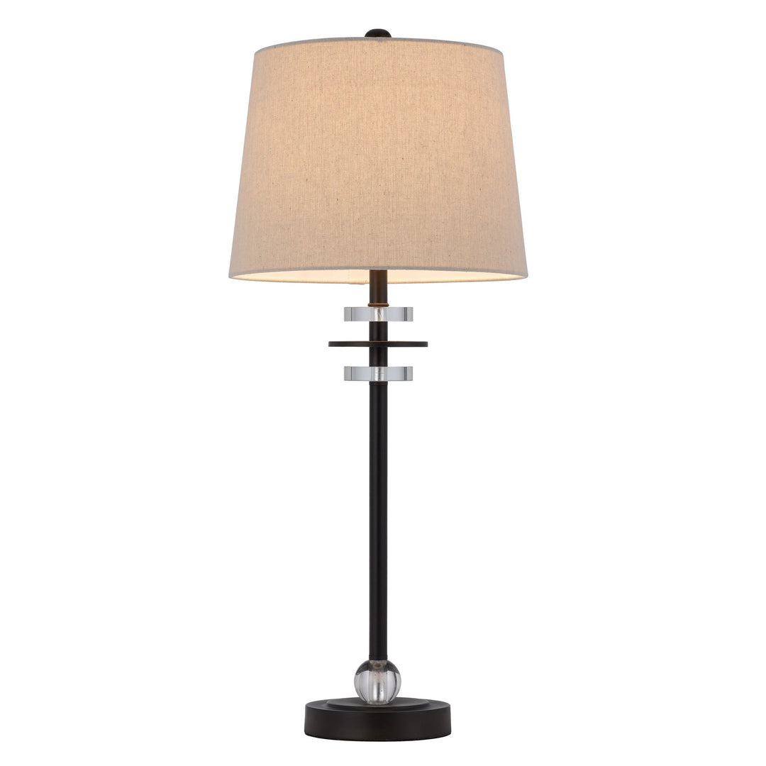 Antique Hardware 60W SITKA BUFFET LAMP WITH CRYSTAL ACCENT FONT AND HARDBACK TAPER DRUM FABRIC SHADE (SOLD AS PAIRS) Table Lamp