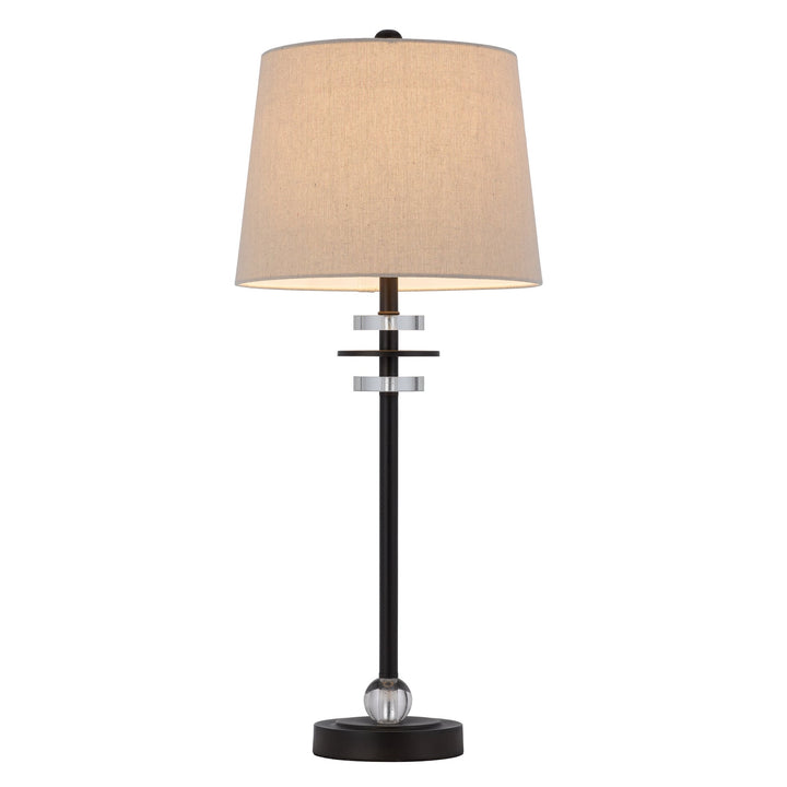 Antique Hardware 60W SITKA BUFFET LAMP WITH CRYSTAL ACCENT FONT AND HARDBACK TAPER DRUM FABRIC SHADE (SOLD AS PAIRS) Table Lamp