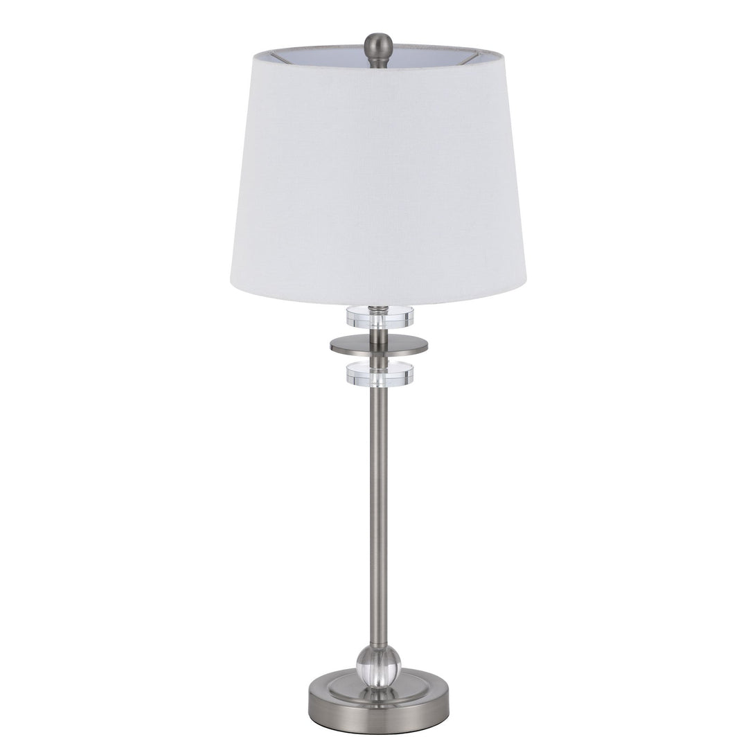 Antique Hardware 60W SITKA BUFFET LAMP WITH CRYSTAL ACCENT FONT AND HARDBACK TAPER DRUM FABRIC SHADE (SOLD AS PAIRS) Table Lamp