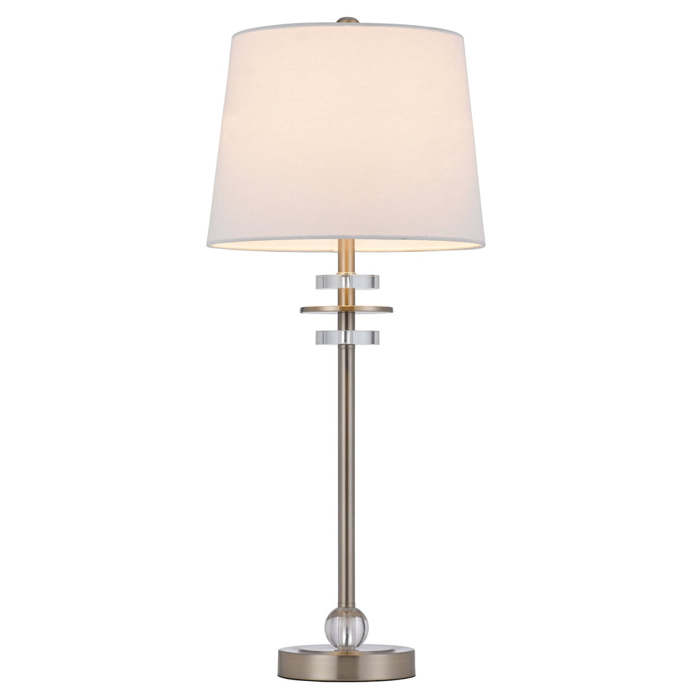 Antique Hardware 60W SITKA BUFFET LAMP WITH CRYSTAL ACCENT FONT AND HARDBACK TAPER DRUM FABRIC SHADE (SOLD AS PAIRS) Table Lamp