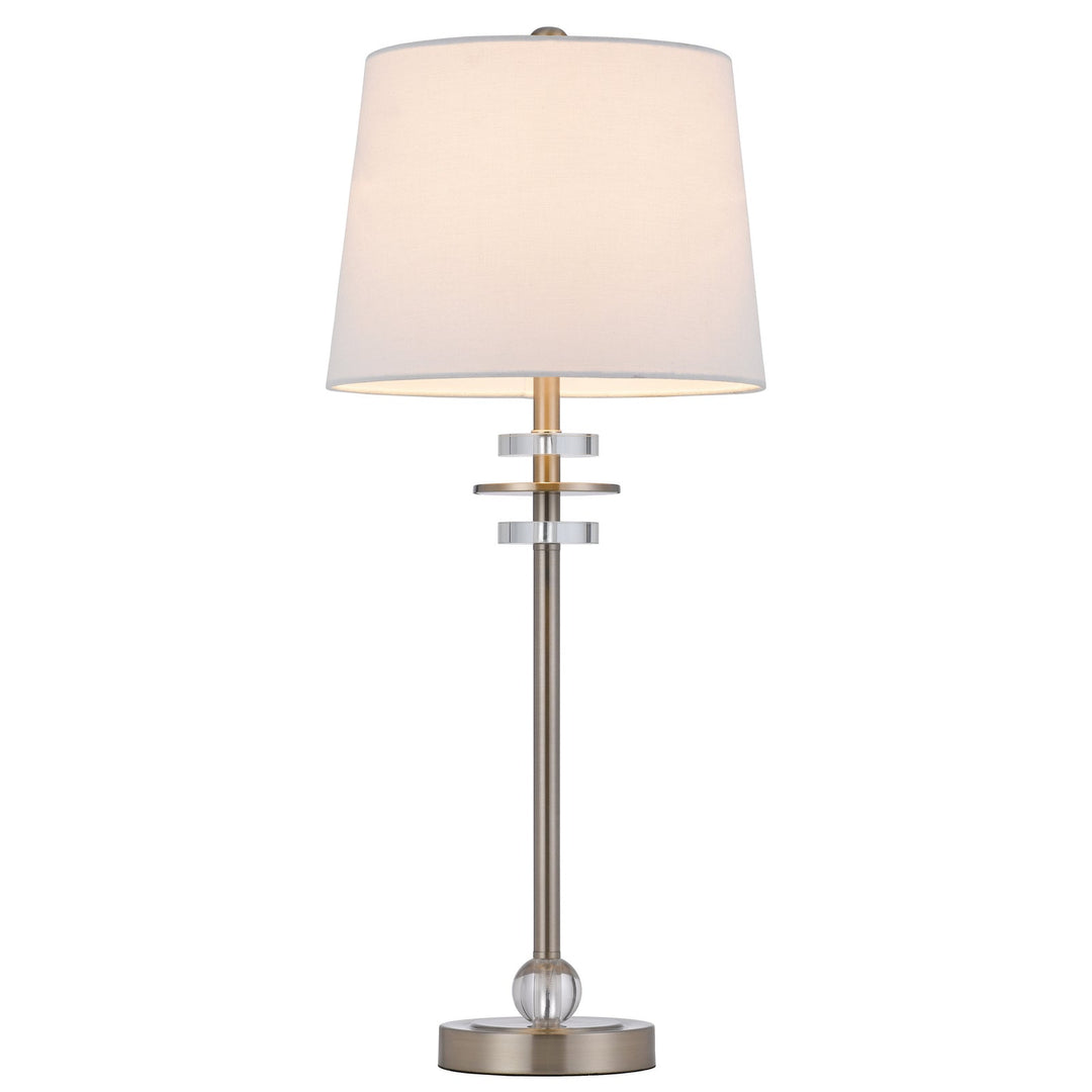 Antique Hardware 60W SITKA BUFFET LAMP WITH CRYSTAL ACCENT FONT AND HARDBACK TAPER DRUM FABRIC SHADE (SOLD AS PAIRS) Table Lamp