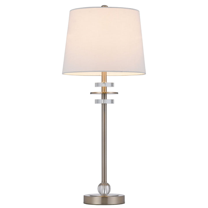Antique Hardware 60W SITKA BUFFET LAMP WITH CRYSTAL ACCENT FONT AND HARDBACK TAPER DRUM FABRIC SHADE (SOLD AS PAIRS) Table Lamp