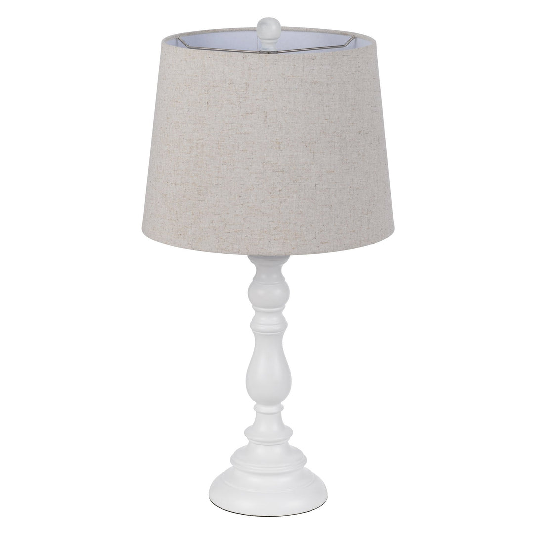 ##Antique Hardware## 60W CHESTER RESIN TABLE LAMP WITH HARDBACK TAPER DRUM FABRIC SHADE (SOLD AS PAIRS)