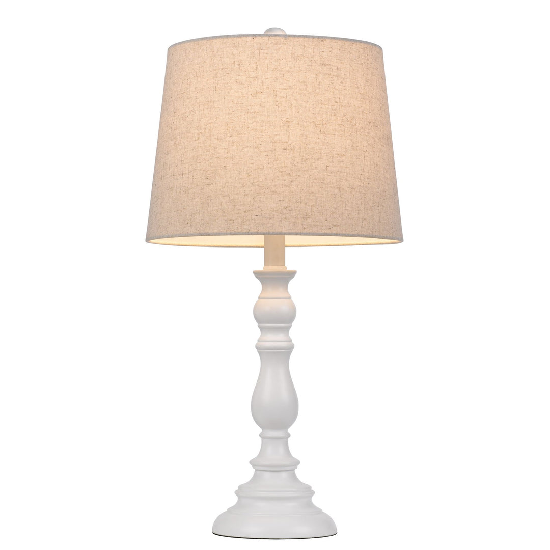 ##Antique Hardware## 60W CHESTER RESIN TABLE LAMP WITH HARDBACK TAPER DRUM FABRIC SHADE (SOLD AS PAIRS)