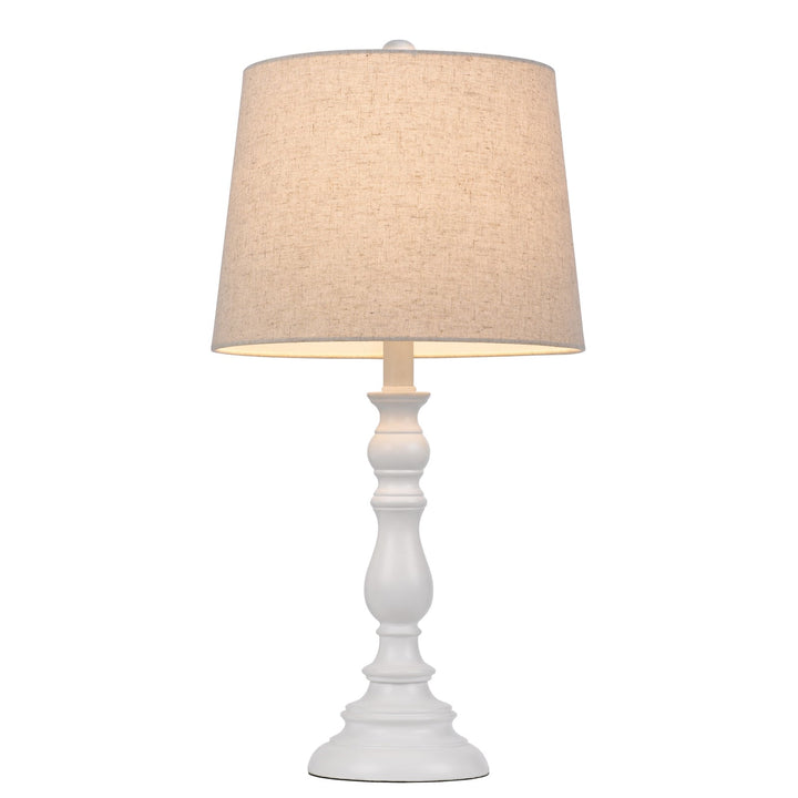 ##Antique Hardware## 60W CHESTER RESIN TABLE LAMP WITH HARDBACK TAPER DRUM FABRIC SHADE (SOLD AS PAIRS)