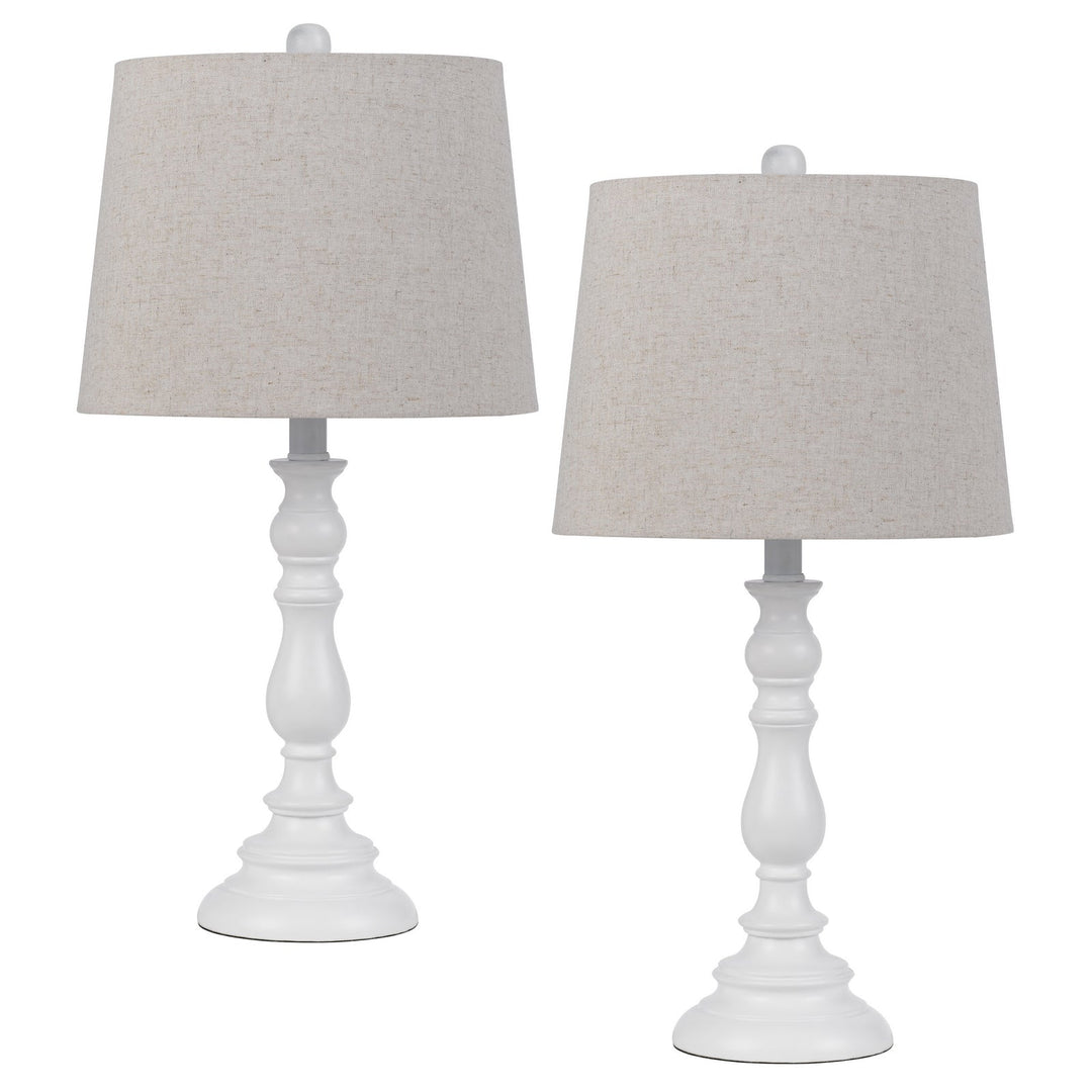 ##Antique Hardware## 60W CHESTER RESIN TABLE LAMP WITH HARDBACK TAPER DRUM FABRIC SHADE (SOLD AS PAIRS)