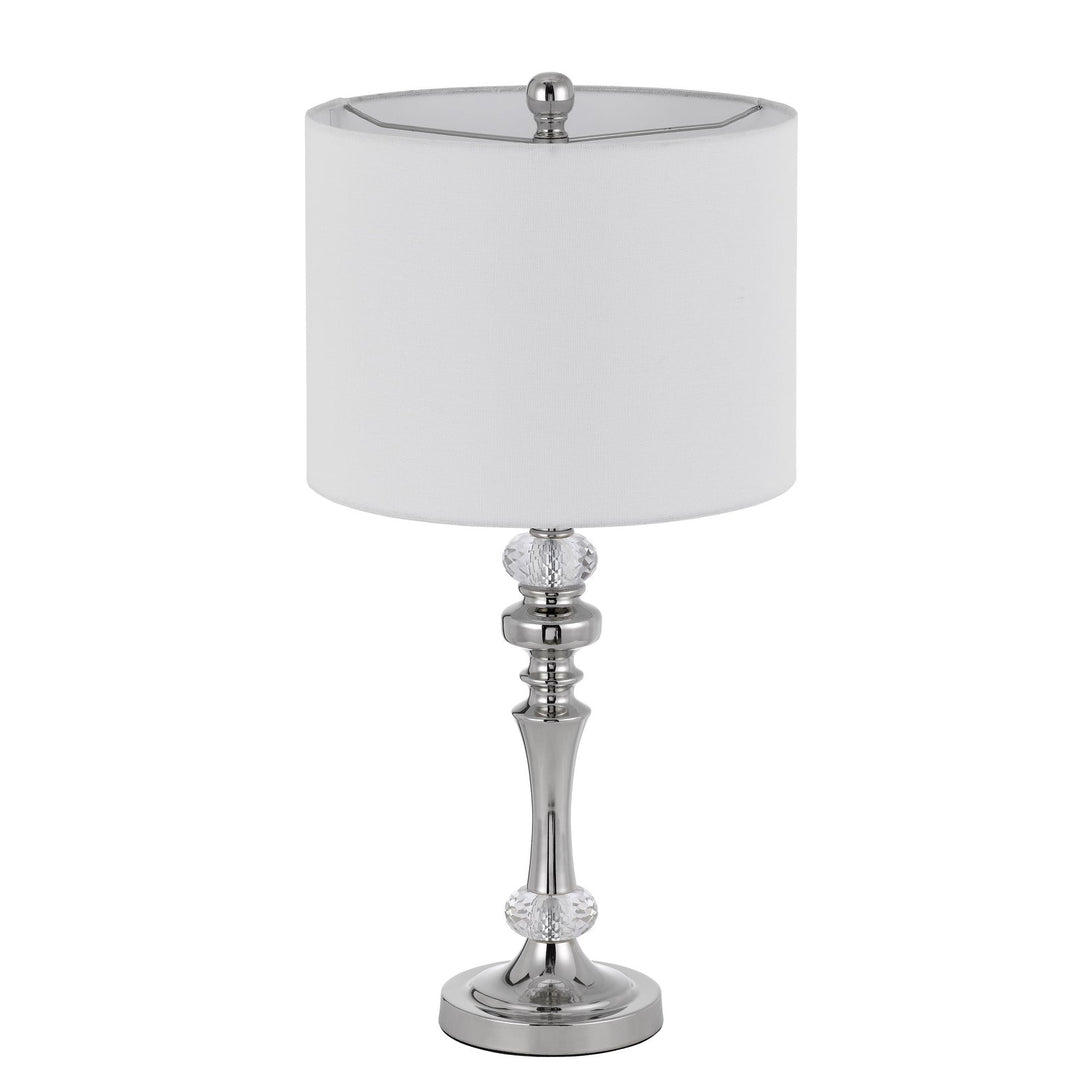 Antique Hardware 60W EFFINGHAM METAL TABLE LAMP WITH CRYSTAL FONT AND HARDBACK DRUM FABRIC SHADE (SOLD AS PAIRS) Table Lamp
