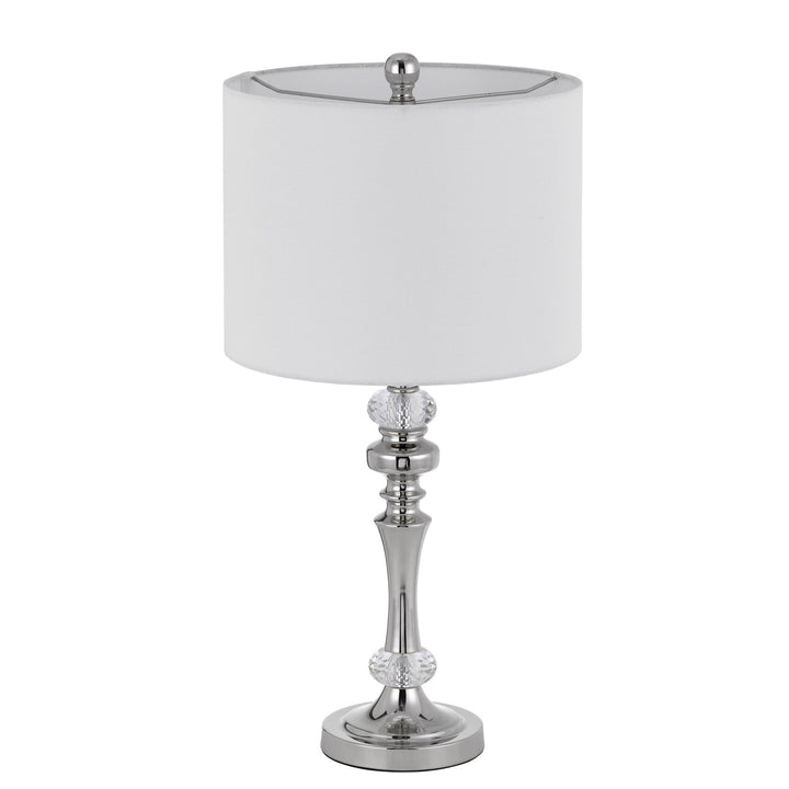 Antique Hardware 60W EFFINGHAM METAL TABLE LAMP WITH CRYSTAL FONT AND HARDBACK DRUM FABRIC SHADE (SOLD AS PAIRS) Table Lamp