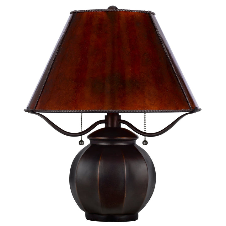 ##Antique Hardware## 60W X 2 INDIO METAL/RESIN MICA TABLE LAMP WITH PULL CHAIN SWITCH