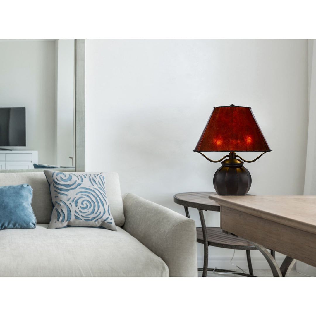 ##Antique Hardware## 60W X 2 INDIO METAL/RESIN MICA TABLE LAMP WITH PULL CHAIN SWITCH