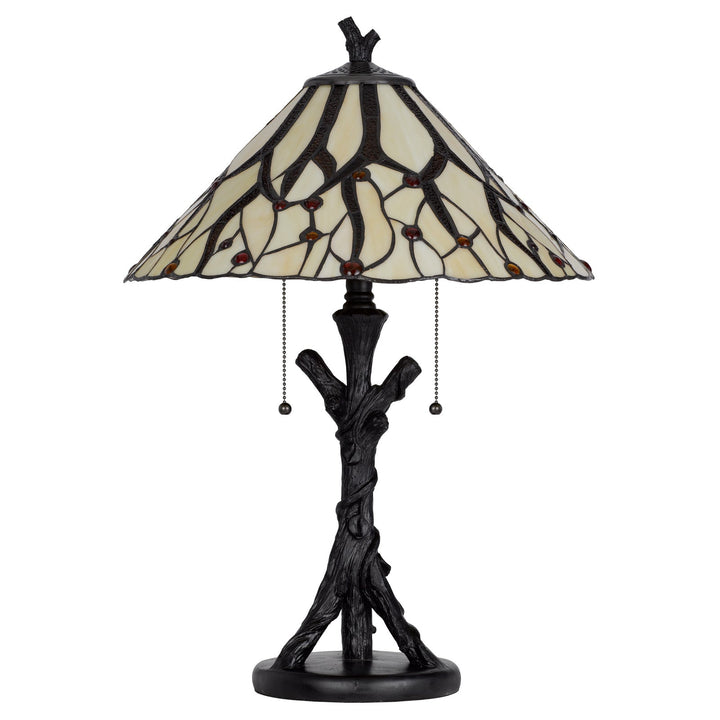 Antique Hardware 60W X 2 METAL/RESIN TIFFANY TABLE LAMP WITH PULL CHAIN SWITCHES Table Lamp