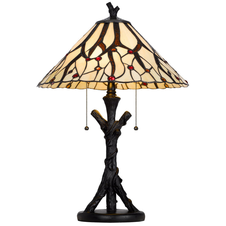 Antique Hardware 60W X 2 METAL/RESIN TIFFANY TABLE LAMP WITH PULL CHAIN SWITCHES Table Lamp