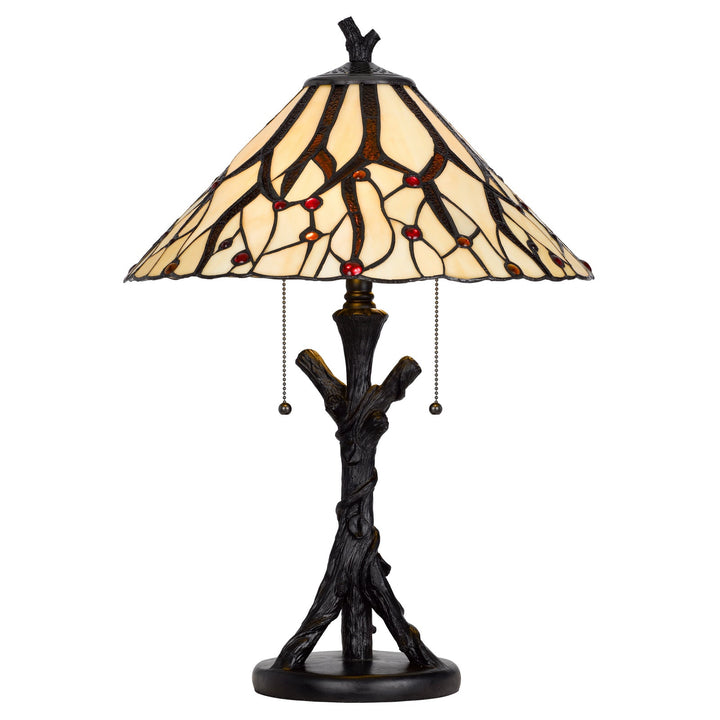 Antique Hardware 60W X 2 METAL/RESIN TIFFANY TABLE LAMP WITH PULL CHAIN SWITCHES Table Lamp