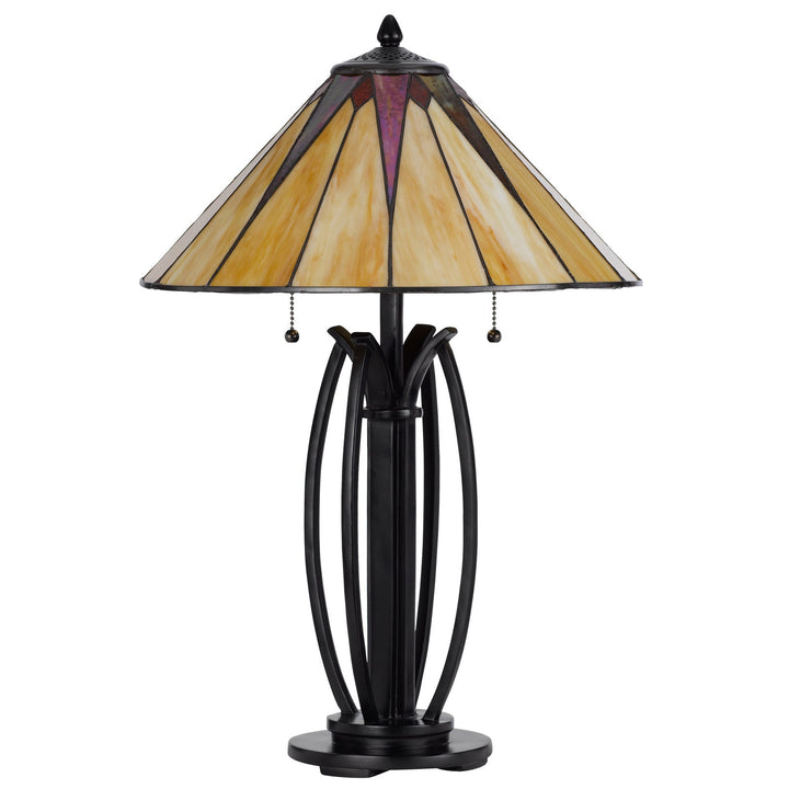 Antique Hardware 60W X 2 METAL/RESIN TIFFANY TABLE LAMP WITH PULL CHAIN SWITCHES Table Lamp