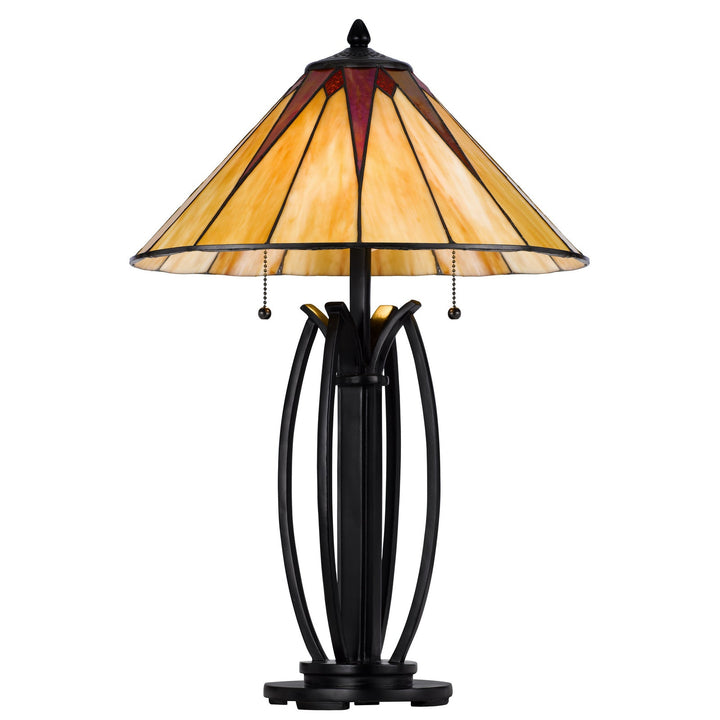 Antique Hardware 60W X 2 METAL/RESIN TIFFANY TABLE LAMP WITH PULL CHAIN SWITCHES Table Lamp