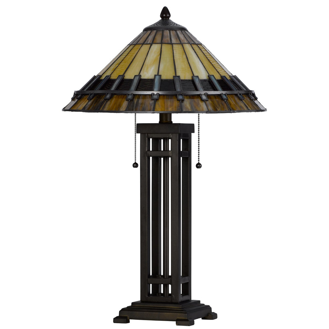 Antique Hardware 60W X 2 METAL/RESIN TIFFANY TABLE LAMP WITH PULL CHAIN SWITCHES Table Lamp