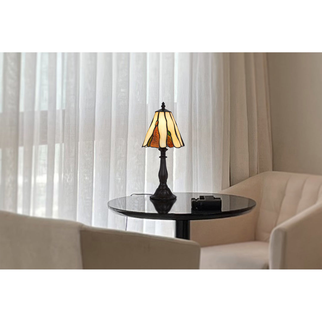 ##Antique Hardware## 40W METAL/RESIN TIFFANY ACCENT LAMP WITH INLINE SWITCH