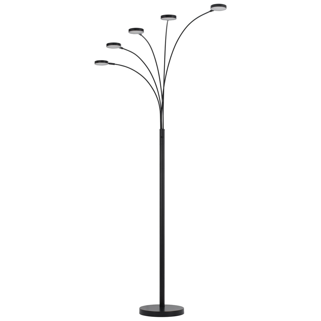##Antique Hardware## MALIBU INTERGRATED LED 8W X 5 METAL ARC FLOOR LAMP