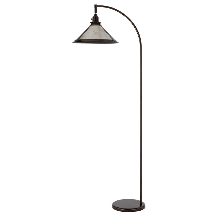 ##Antique Hardware## 60W DOWNBRIDGE ADJUSTABLE METAL FLOOR LAMP WITH MICA SHADE