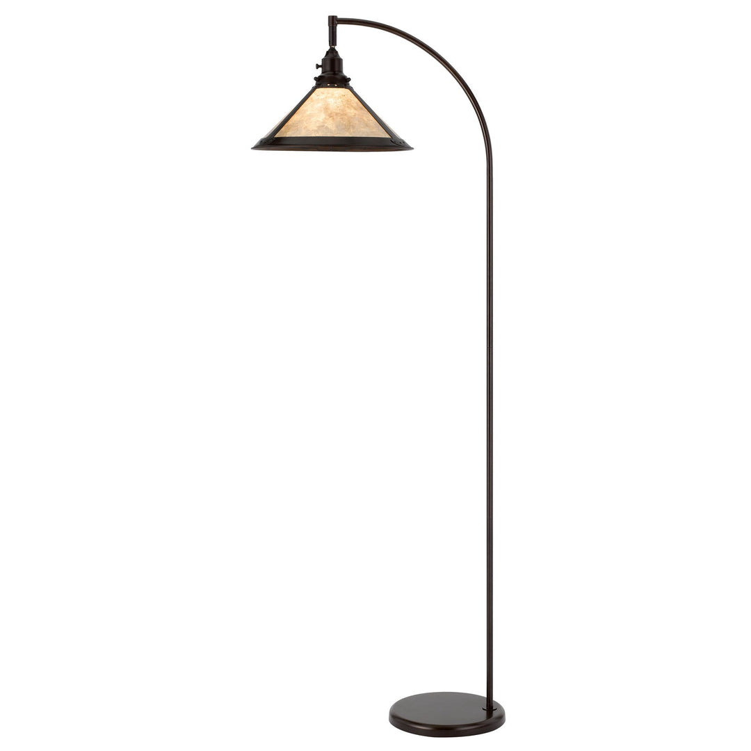 ##Antique Hardware## 60W DOWNBRIDGE ADJUSTABLE METAL FLOOR LAMP WITH MICA SHADE