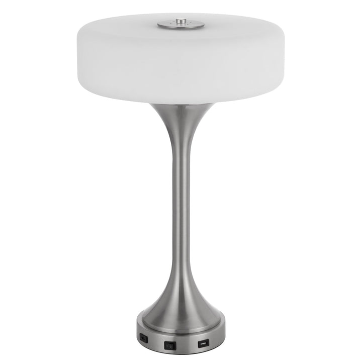 ##Antique Hardware## ESPOO 25W X 3 METAL DESK/TABLE LAMP WITH FROSTED GLASS SHADE