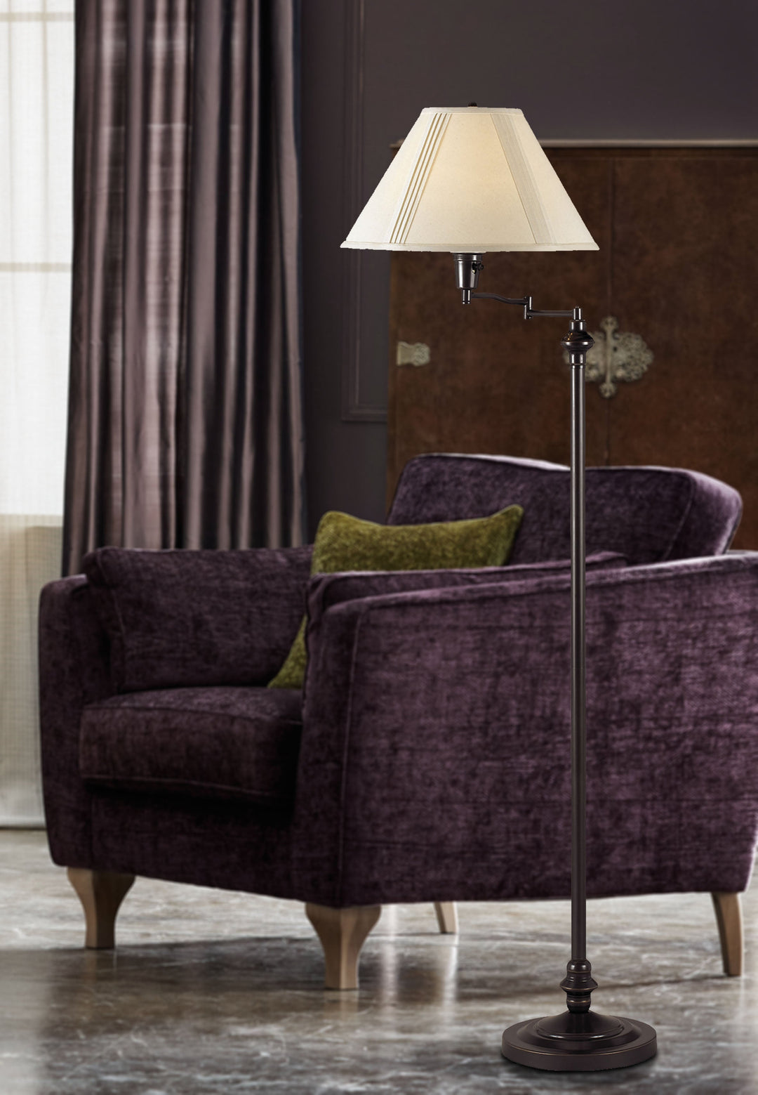 ##Antique Hardware## 150W 3 WAY SWING ARM FLOOR LAMP