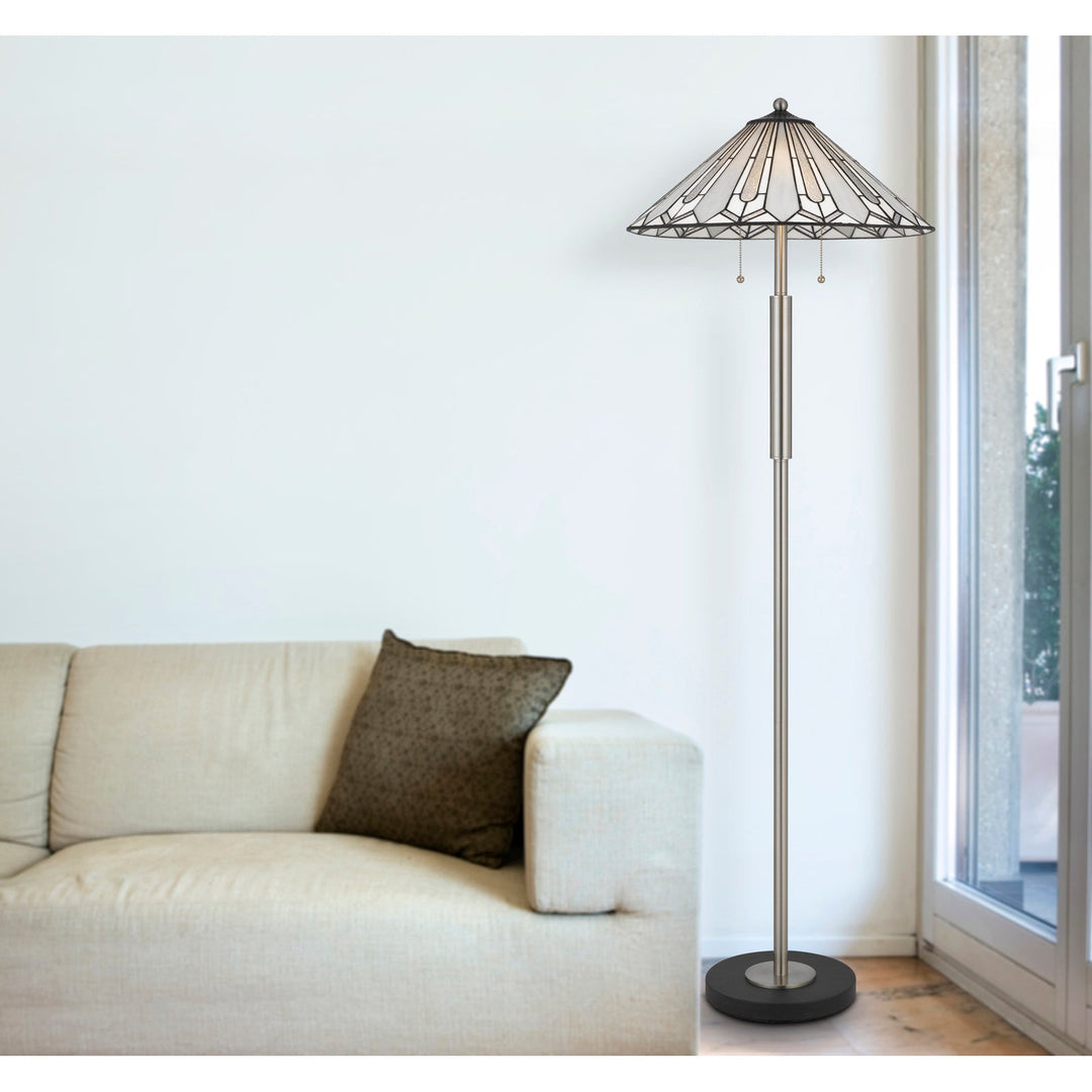 ##Antique Hardware## 60W X 2 MUIRFIELD TIFFANY FLOOR LAMP