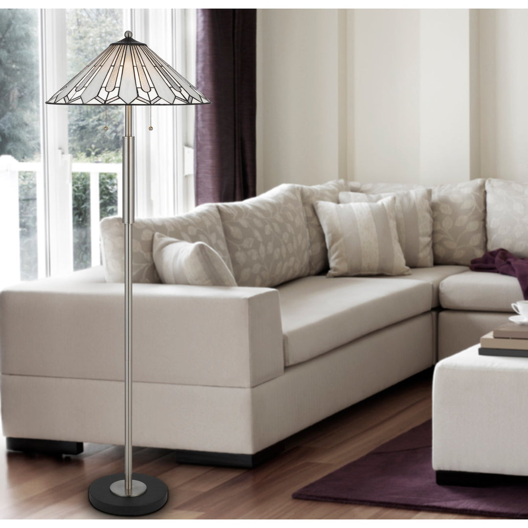 ##Antique Hardware## 60W X 2 MUIRFIELD TIFFANY FLOOR LAMP