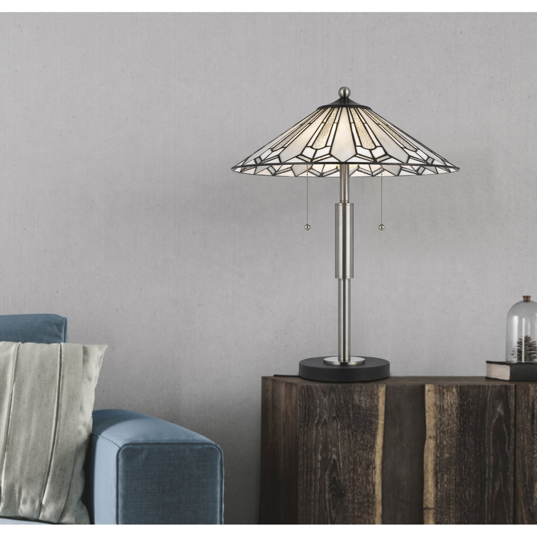 ##Antique Hardware## 60W X 2 MUIRFIELD TIFFANY TABLE LAMP