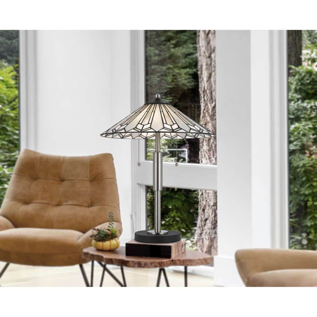 ##Antique Hardware## 60W X 2 MUIRFIELD TIFFANY TABLE LAMP