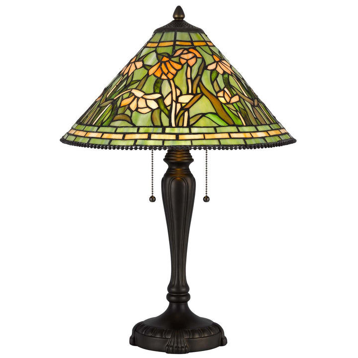 ##Antique Hardware## 60W X 2 MILWOOD TIFFANY TABLE LAMP