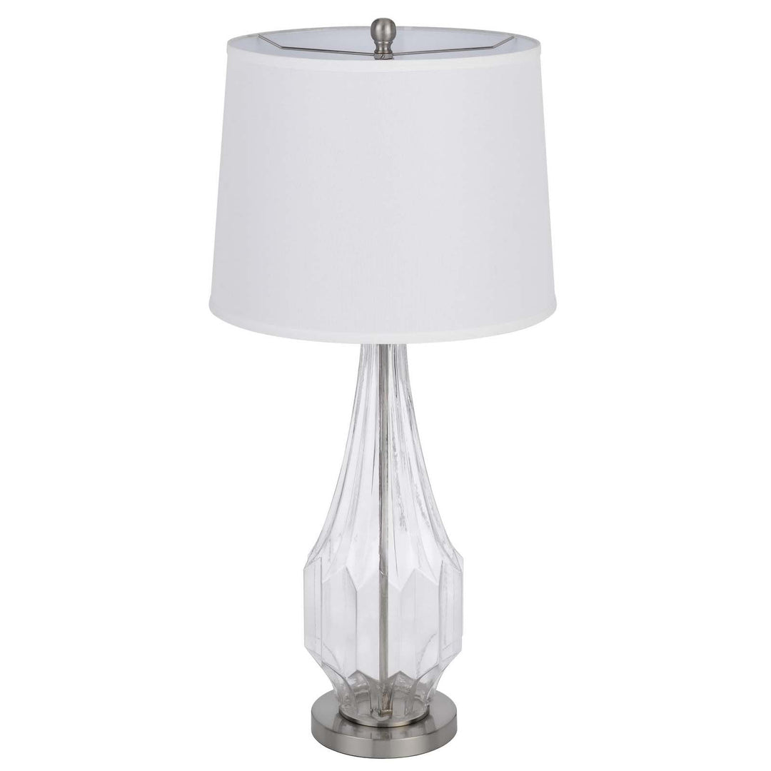Antique Hardware 150W 3 WAY WALHAM GLASS TABLE LAMP WITH HARDBACK FABRIC SHADE (SOLD IN PAIRS) Table Lamp