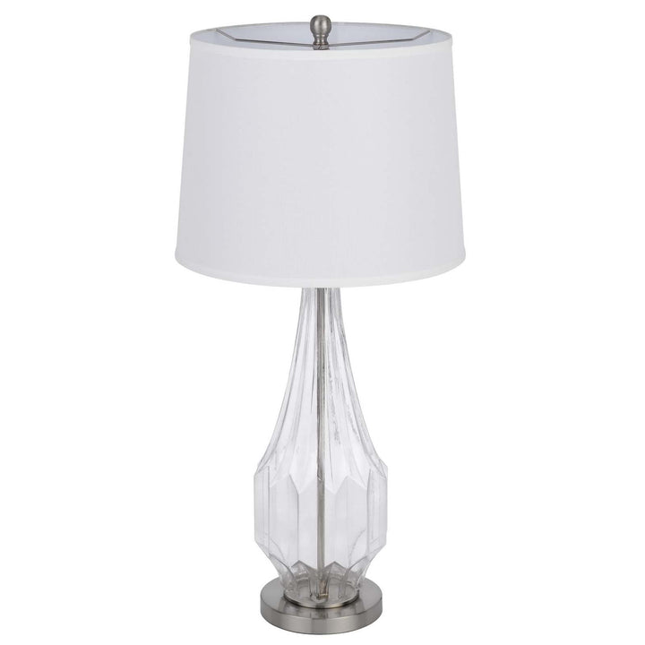 Antique Hardware 150W 3 WAY WALHAM GLASS TABLE LAMP WITH HARDBACK FABRIC SHADE (SOLD IN PAIRS) Table Lamp