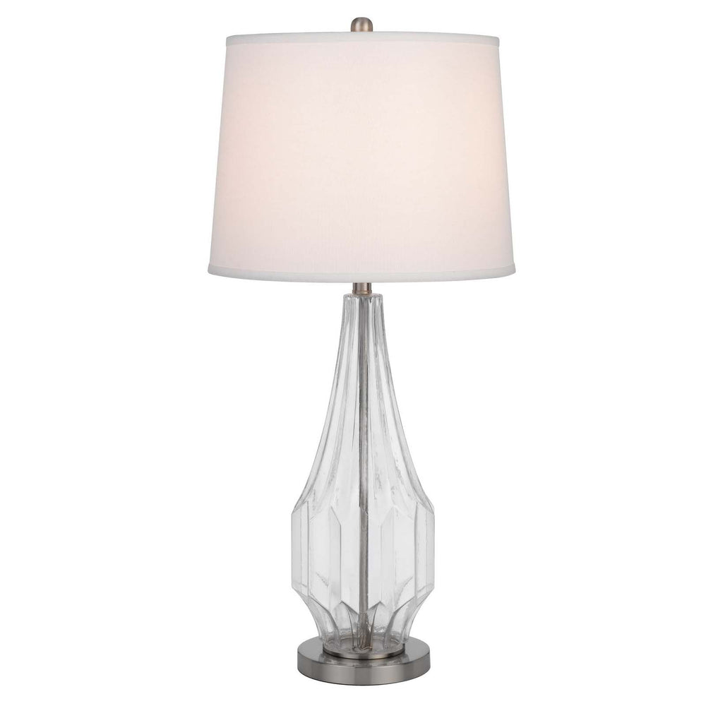 Antique Hardware 150W 3 WAY WALHAM GLASS TABLE LAMP WITH HARDBACK FABRIC SHADE (SOLD IN PAIRS) Table Lamp
