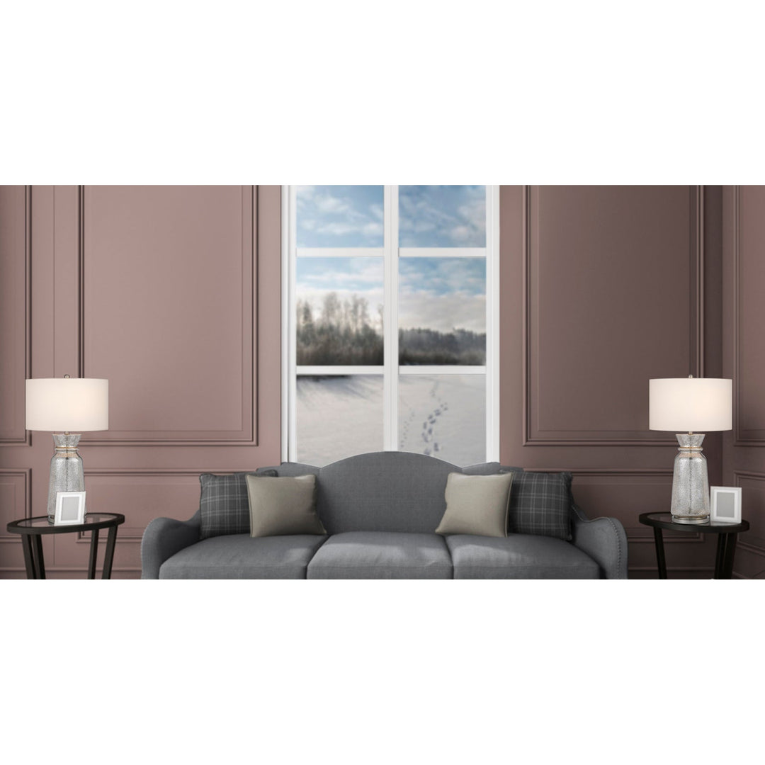 ##Antique Hardware## 150W 3 WAY KESWICK GLASS TABLE LAMP WITH HARDBACK FABRIC SHADE (SOLD IN PAIRS)