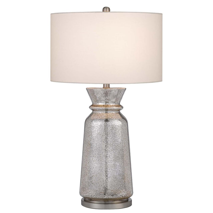 ##Antique Hardware## 150W 3 WAY KESWICK GLASS TABLE LAMP WITH HARDBACK FABRIC SHADE (SOLD IN PAIRS)