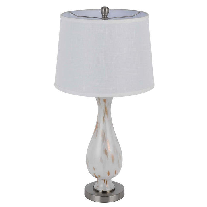 Antique Hardware 150W 3 WAY ABINGER GLASS TABLE LAMP WITH HARDBACK FABRIC SHADE (SOLD IN PAIRS) Table Lamp