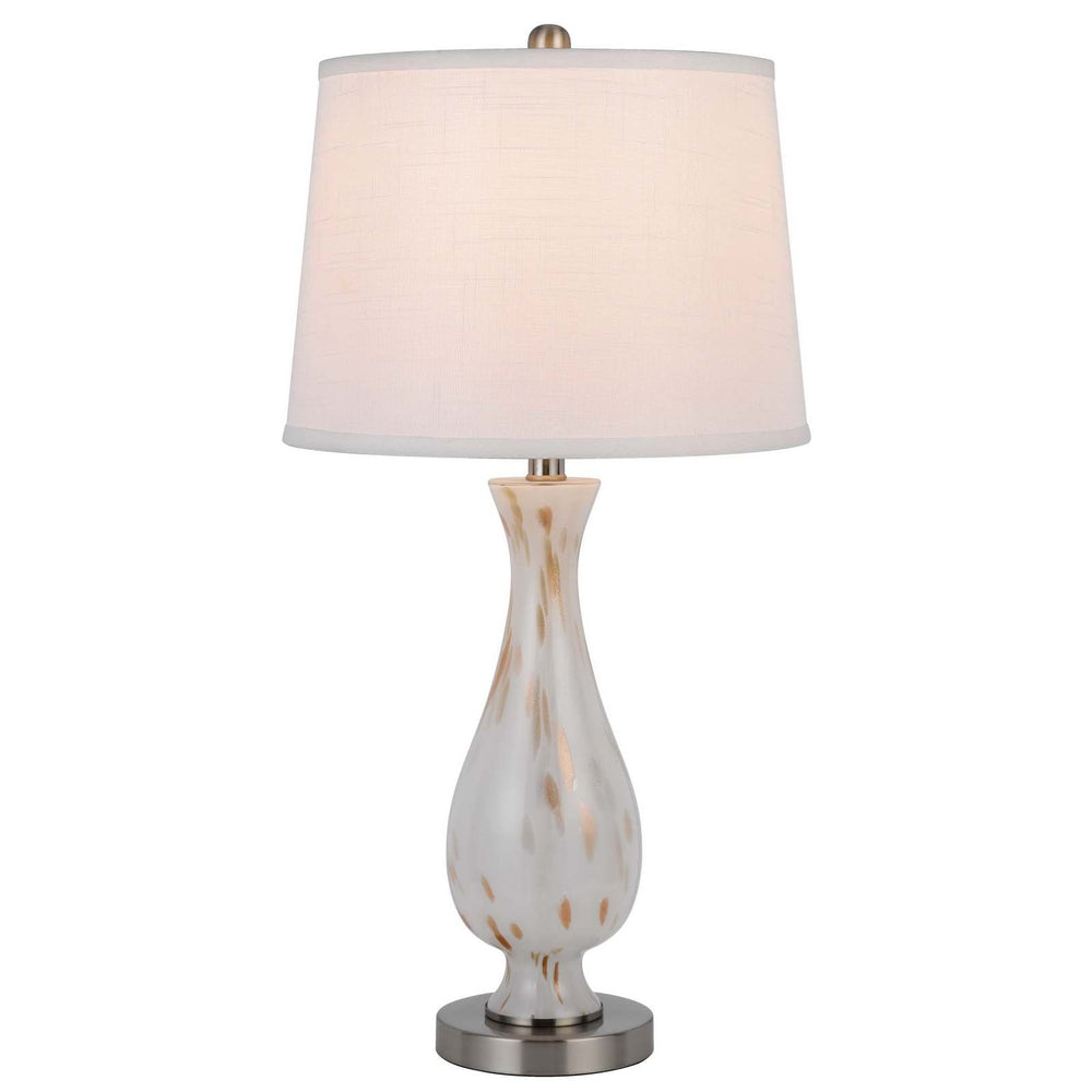 Antique Hardware 150W 3 WAY ABINGER GLASS TABLE LAMP WITH HARDBACK FABRIC SHADE (SOLD IN PAIRS) Table Lamp