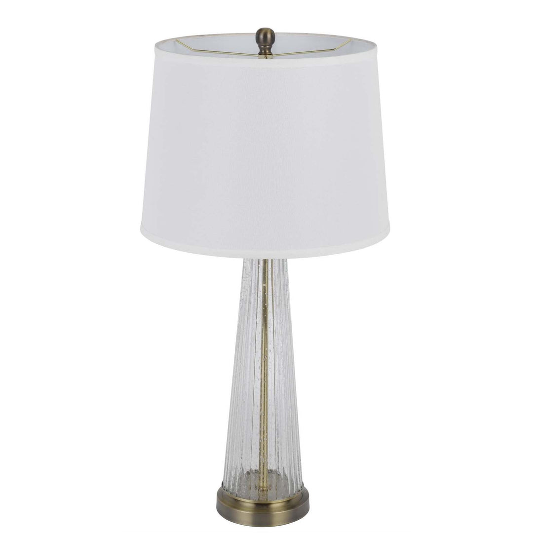 Antique Hardware 150W 3 WAY HUXLEY GLASS TABLE LAMP WITH HARDBACK FABRIC SHADE (SOLD IN PAIRS) Table Lamp