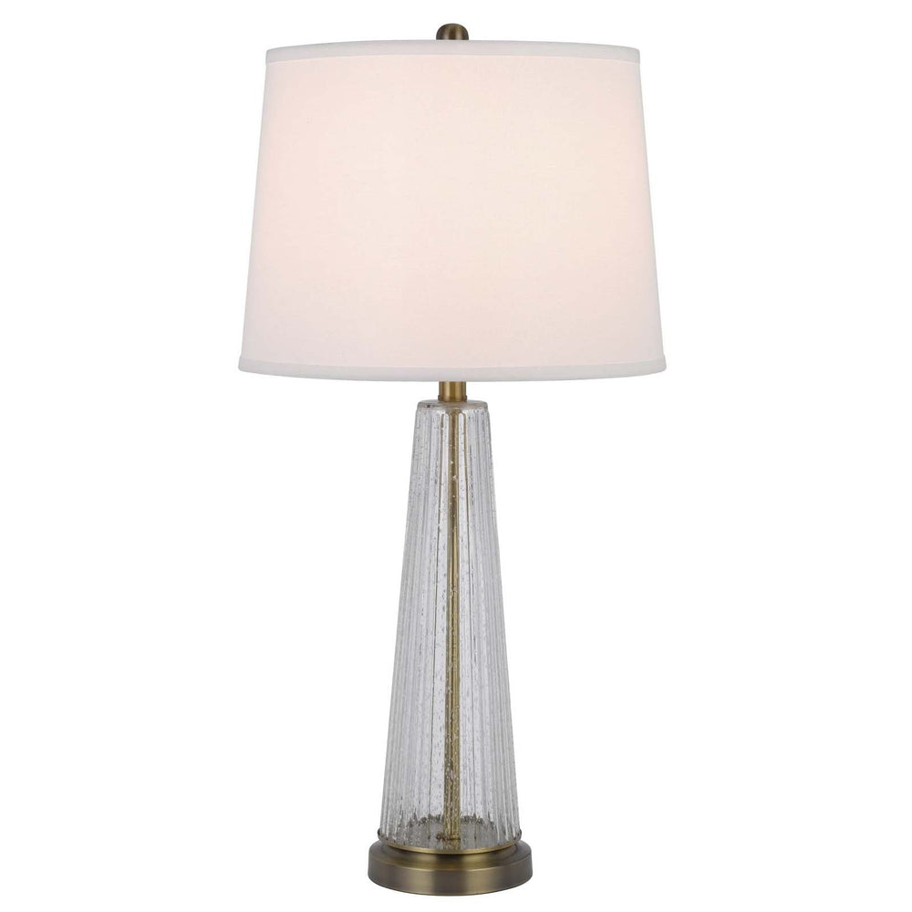 Antique Hardware 150W 3 WAY HUXLEY GLASS TABLE LAMP WITH HARDBACK FABRIC SHADE (SOLD IN PAIRS) Table Lamp