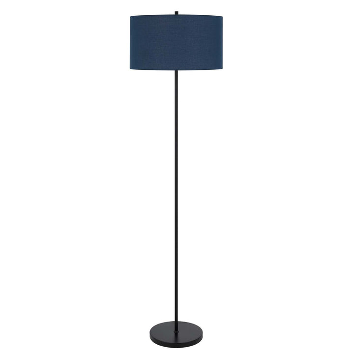 ##Antique Hardware## 150W 3 WAYT CROMWELL METAL FLOOR LAMP WITH NAVY BLUE LINEN SHADE