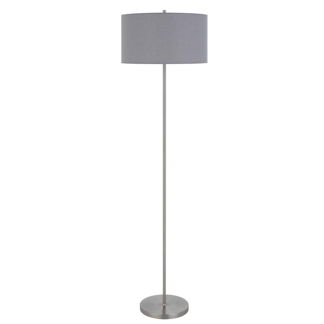 ##Antique Hardware## 150W 3 WAYT CROMWELL METAL FLOOR LAMP WITH GRAY LINEN SHADE
