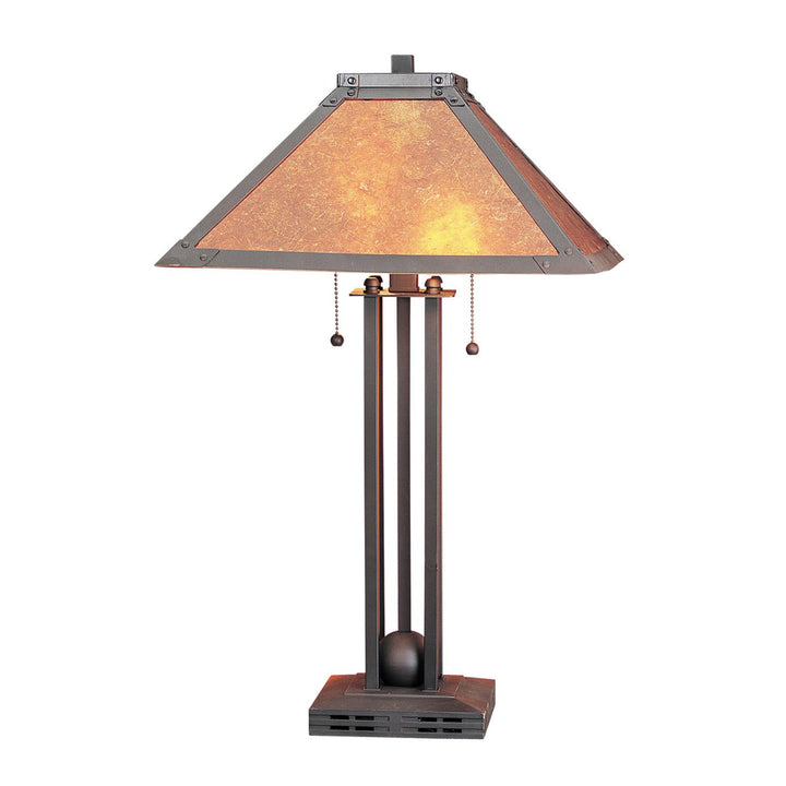 ##Antique Hardware## 60W X 2 TABLE LAMP W/MICA SHADE