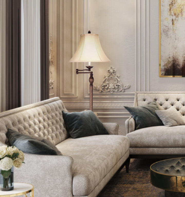 ##Antique Hardware## 150W 3 WAY SWING ARM FLOOR LAMP