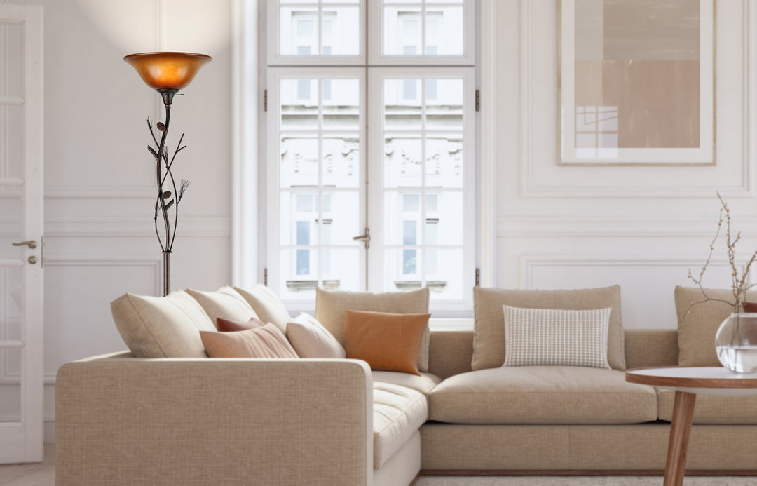 ##Antique Hardware## 150W 3 WAY PINECONE TORCH W/GLS SHD