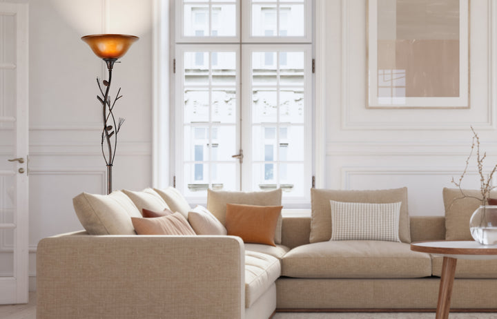 ##Antique Hardware## 150W 3 WAY PINECONE TORCH W/GLS SHD