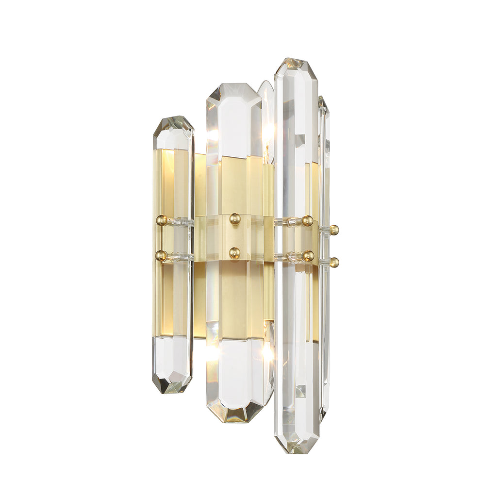##Antique Hardware## Bolton 2 Light Aged Brass Sconce